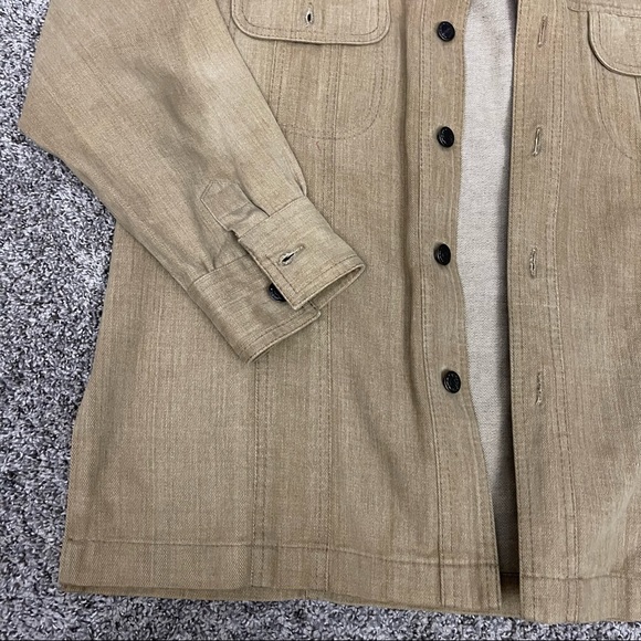Vintage 70s Kings Road Shop Tan Denim Jacket Size Large - Picture 8 of 12